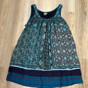 Anthropologie Blue Sleeveless Scoop Neck Tunic